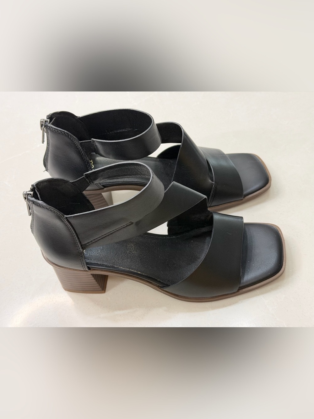Frye & Co Roxy Black Strappy Block Heel Sandals Boho Minimalist, 8 - Picture 2 of 13